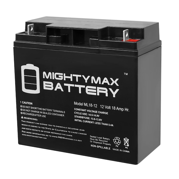 ML18-12 - 12V 18AH Alpha Technology Replacement Battery - 2 Pack